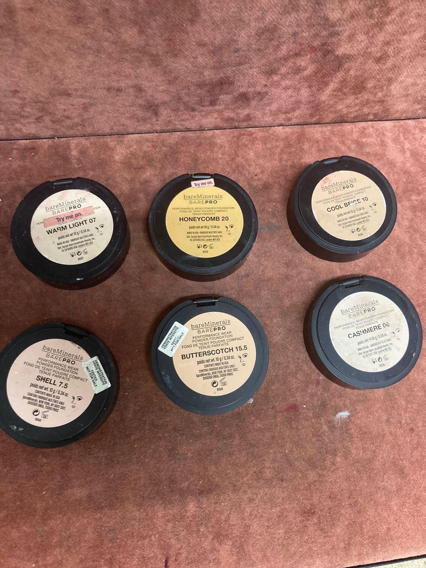 (Jb) RRP £180 Lot To Contain 6 Testers Of Bareminerals Barepro Performance Wear Foundations All Ex-D