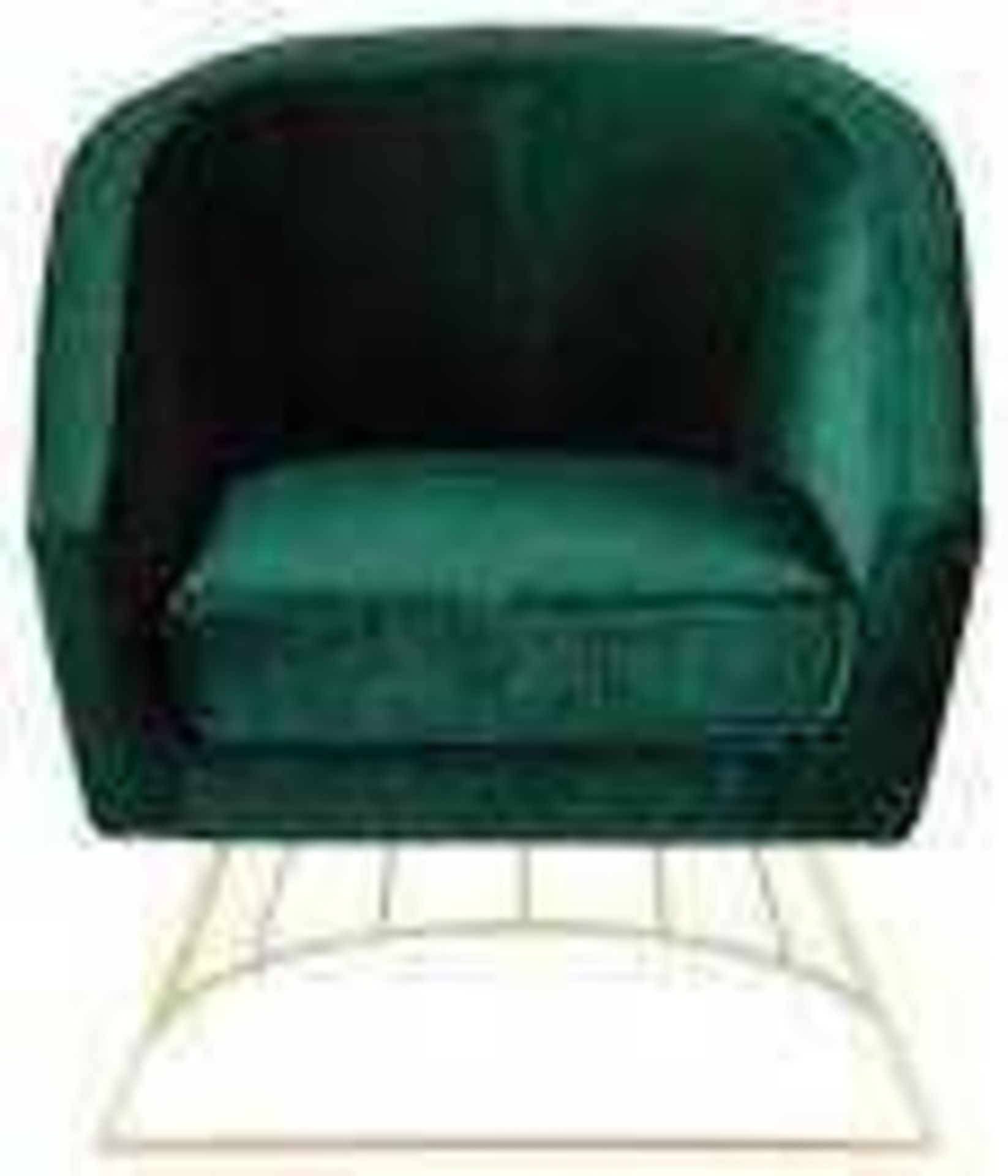 RRP £180 Boxed My Home Stories Velvet Armchair With Gold Tipped Legs