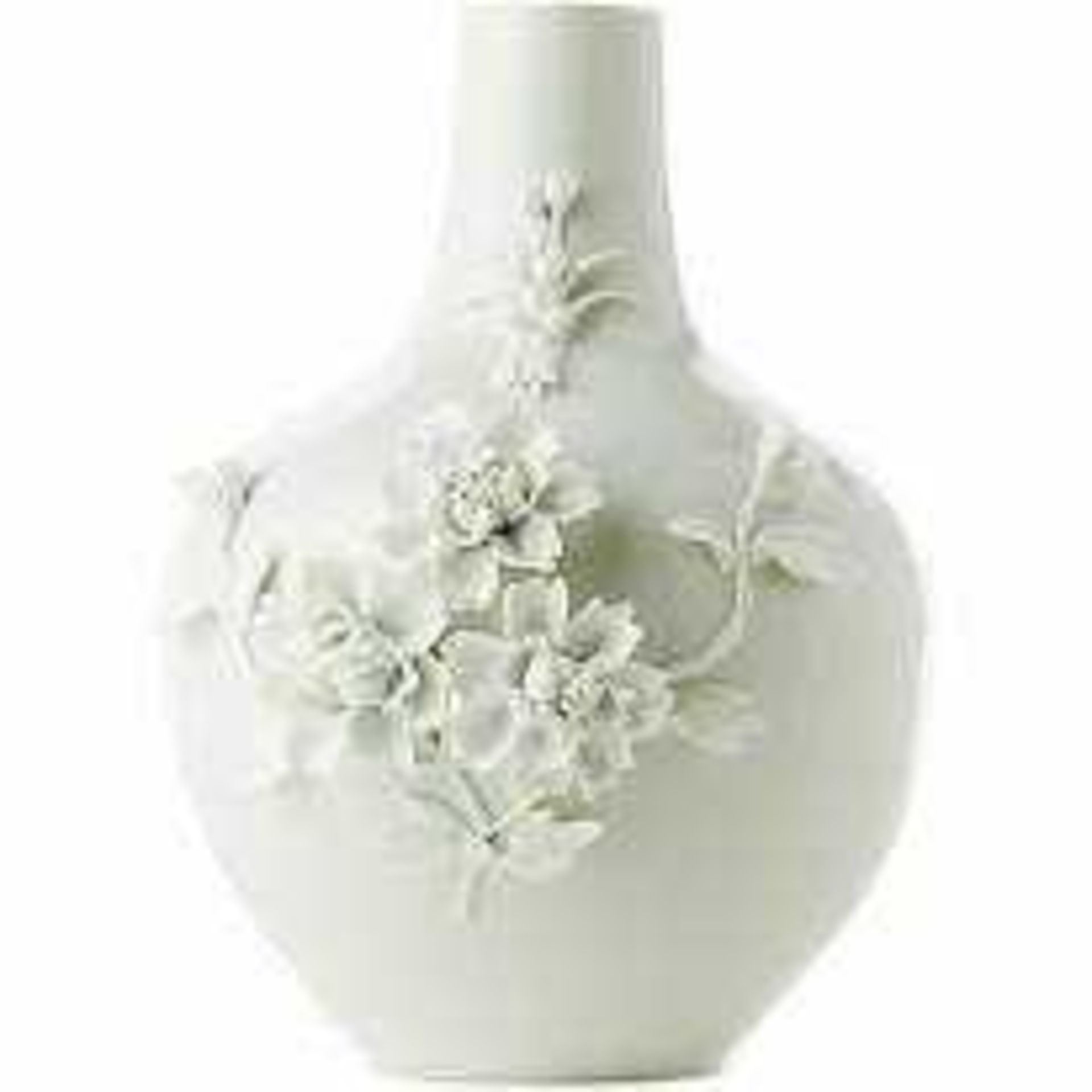 RRP £140 Boxed Pols Potten 3D Rose Vase In White