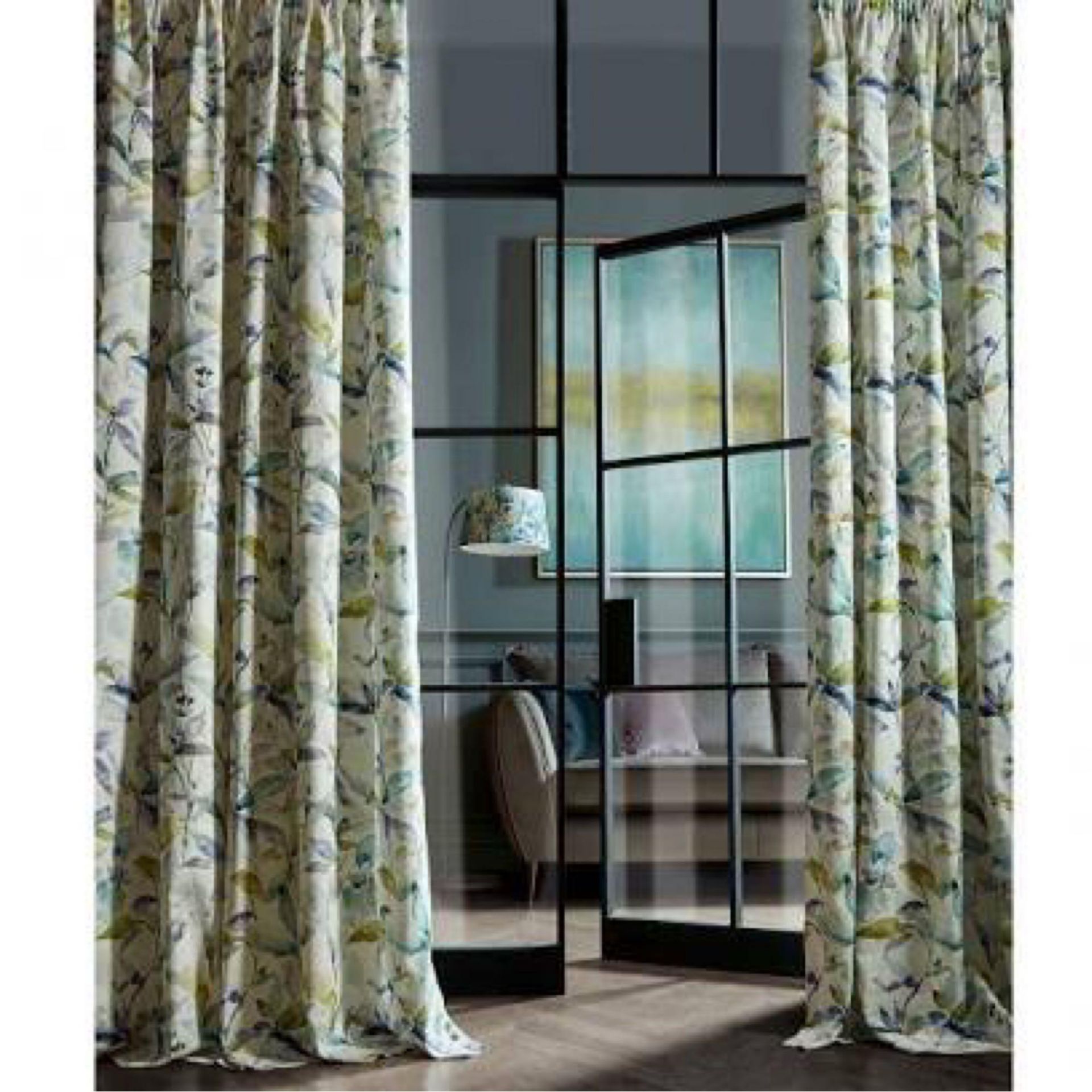 RRP £210 Bagged Pair If Voyage Maison Fully Lined Pencil Pleat Curtains
