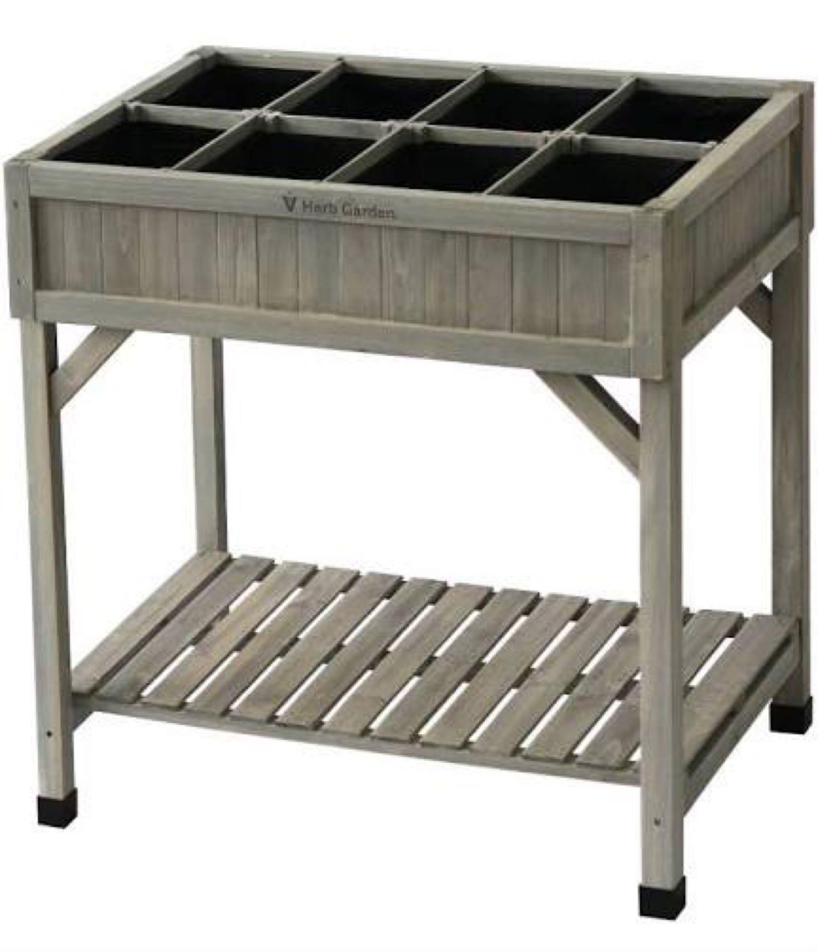 RRP £70 Boxed Veg Trug Easy Assembly Grey Wash Custom Herb Planter