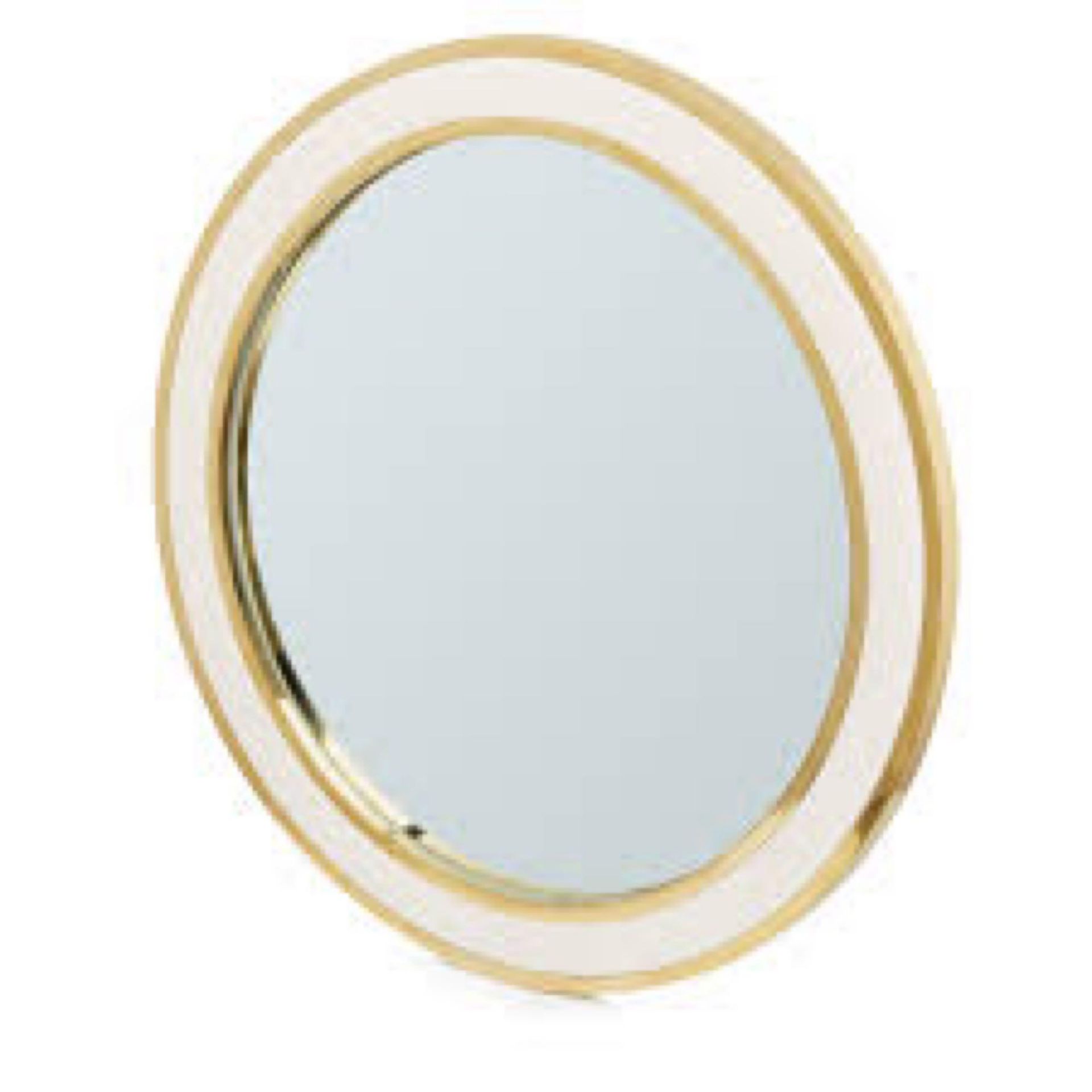 RRP £110 Lot To Contain 1X Alison Cork Velvet And Gold Circular Wall Mirror