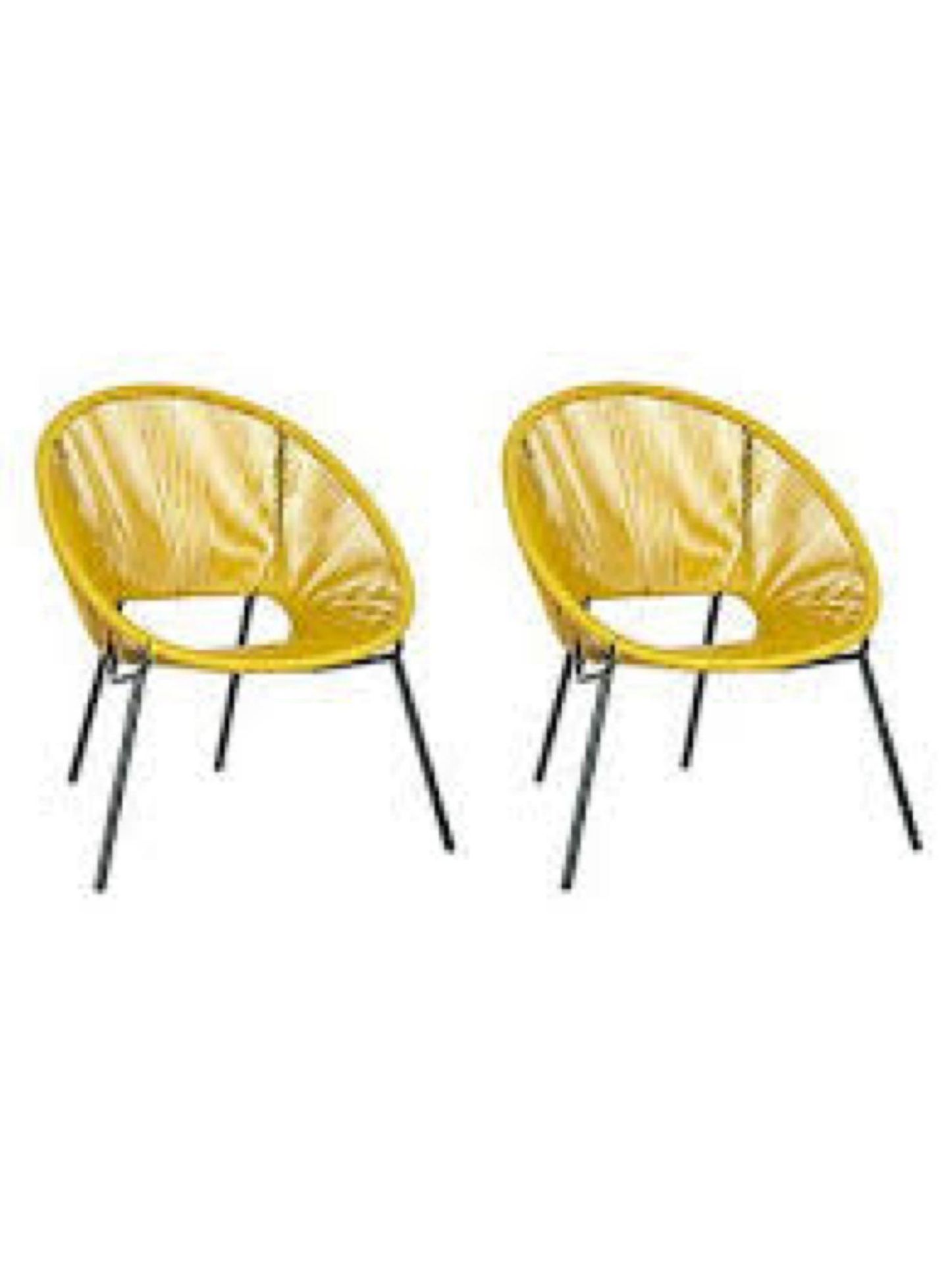 RRP £140 Combined Lot To Contain 2X John Lewis Salsa Garden Chairs In Yellow