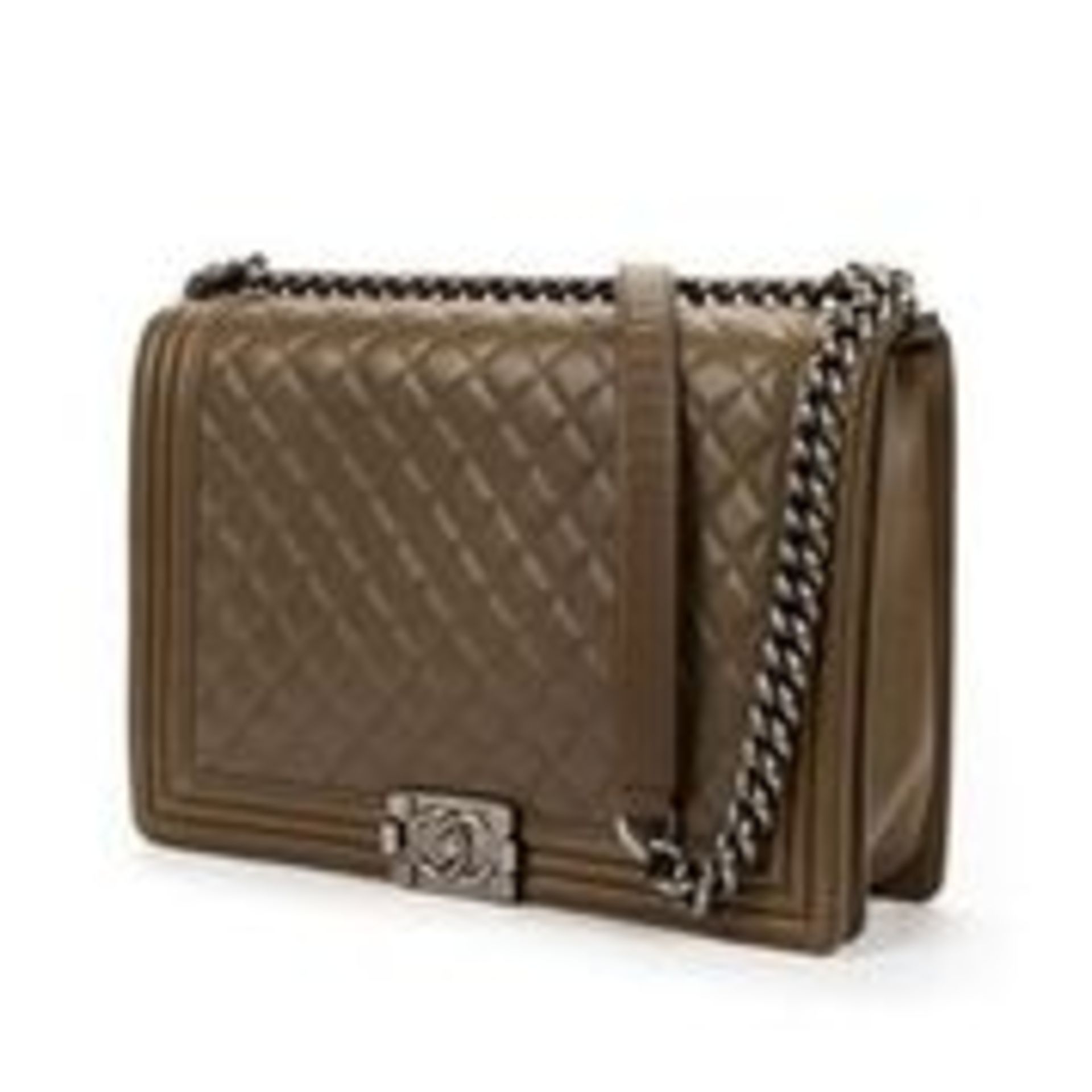 RRP £4,800 Chanel Boy Shoulder Bag Khaki - EAG3989 - Grade A - Please Contact Us Directly For