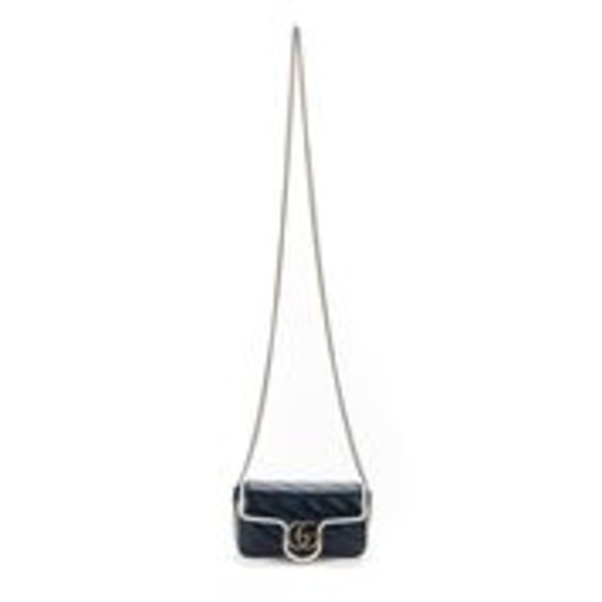 RRP £1,200 Gucci - Blue Leather GG Marmont Super Mini Sac En bandoulière Dark Blue/ White - - Image 2 of 2