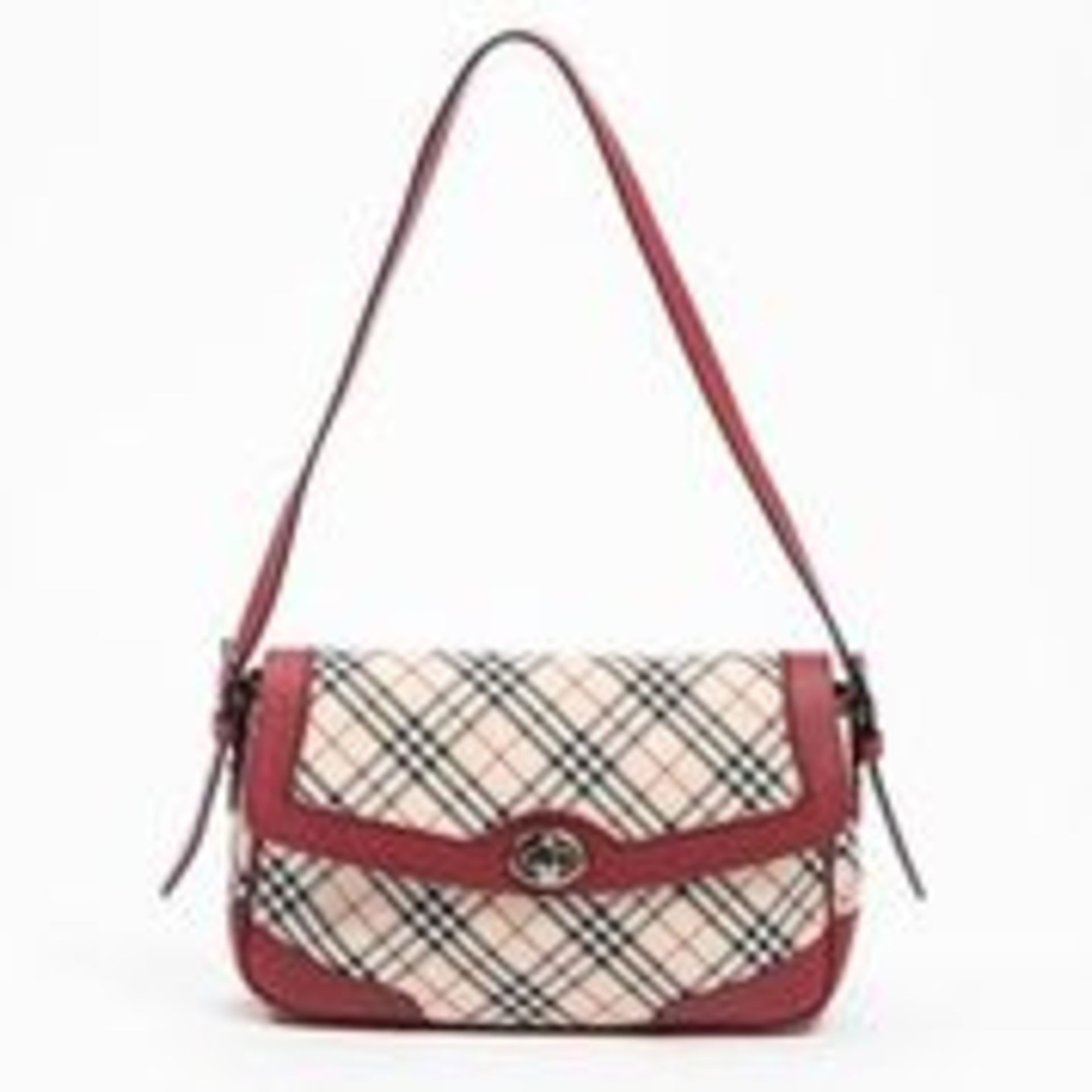 RRP £1,590 Burberry Single Flap Turn Lock Shoulder Bag Burgundy/Beige - AAQ3227 - Grade A - Please