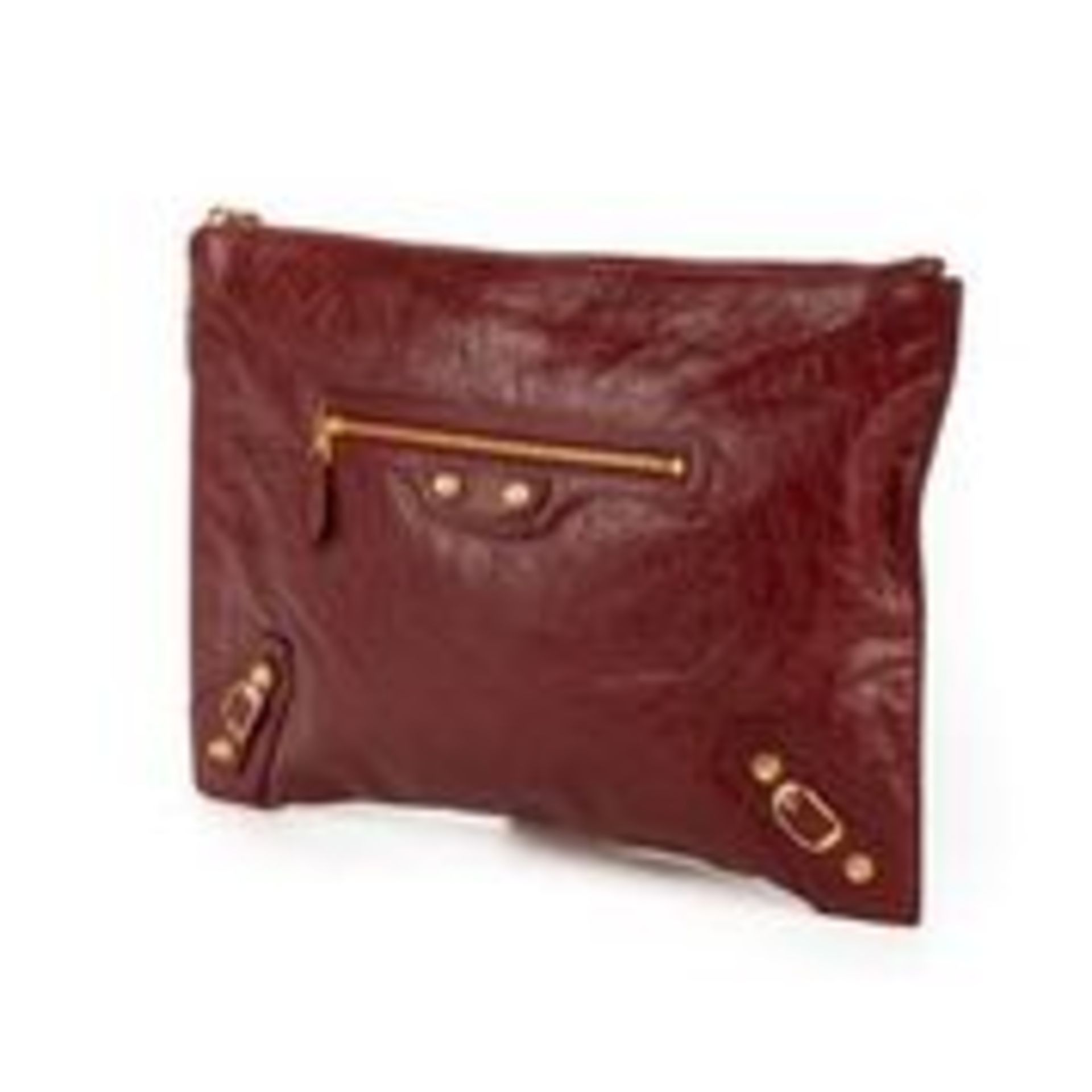 RRP £1,200 Balenciaga City Pouch Burgundy - EAG2707 - Grade A - Please Contact Us Directly For