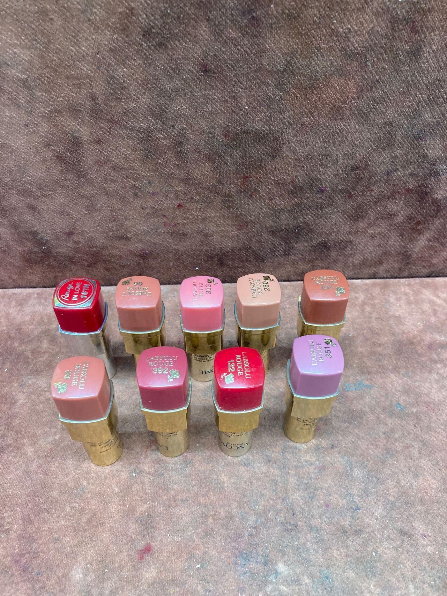 (Jb) RRP £270 Lot To Contain 9 Testers Of Assorted Premium Lancôme Lipsticks All Assorted Shades And