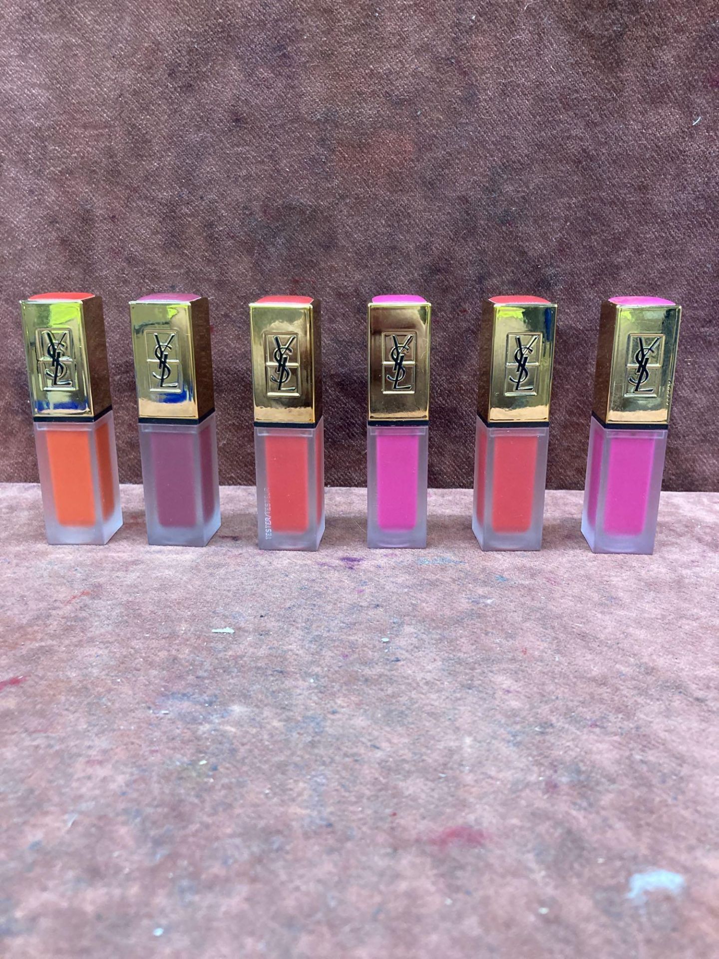 (Jb) RRP £180 Lot To Contain 6 Testers Of Yves Saint Laurent Tattouage Couture Matte Stains All Ex-D