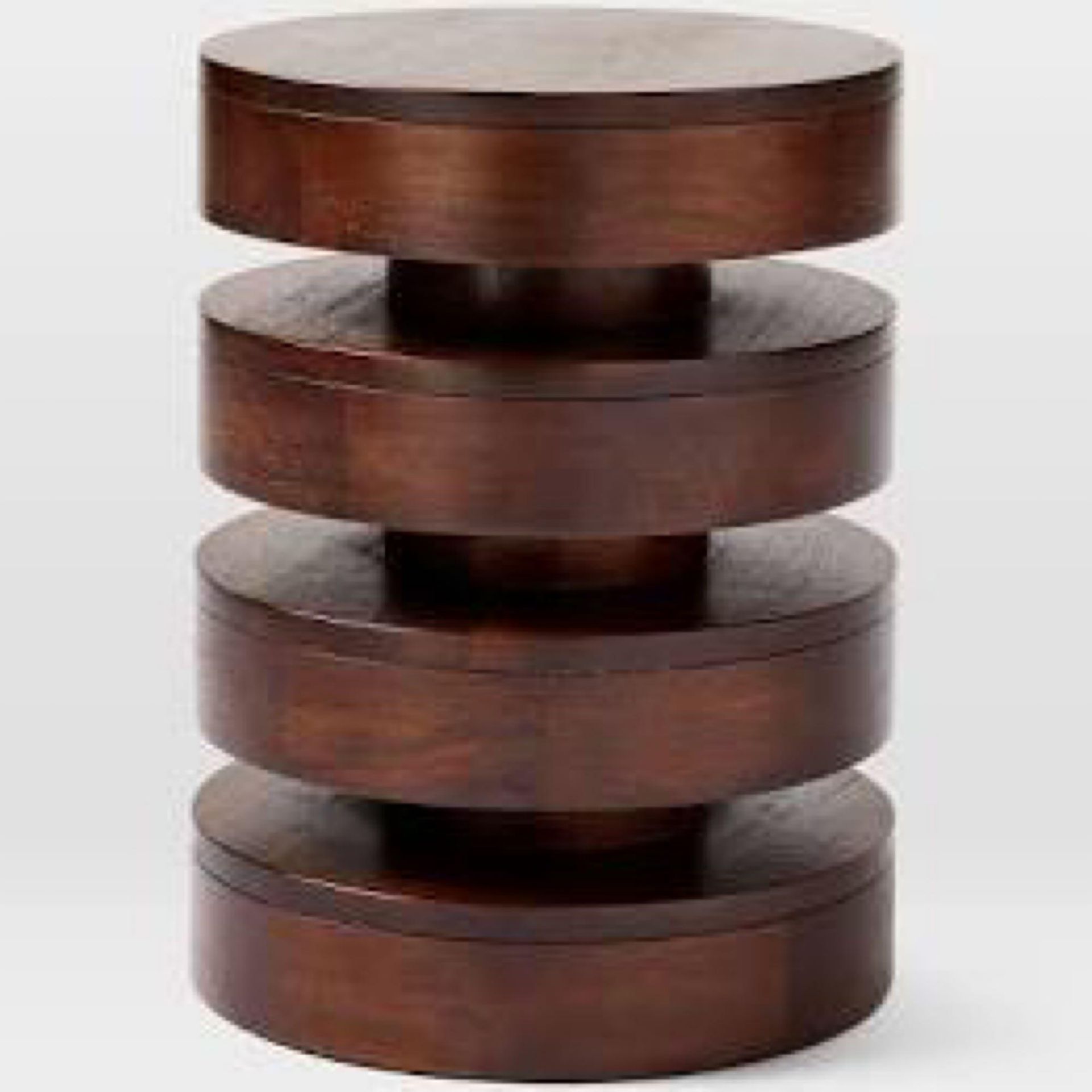 RRP £170 Lot To Contain 1 Boxed John Lewis & Partners Totem Floating Disks Side Table, Dark Walnut