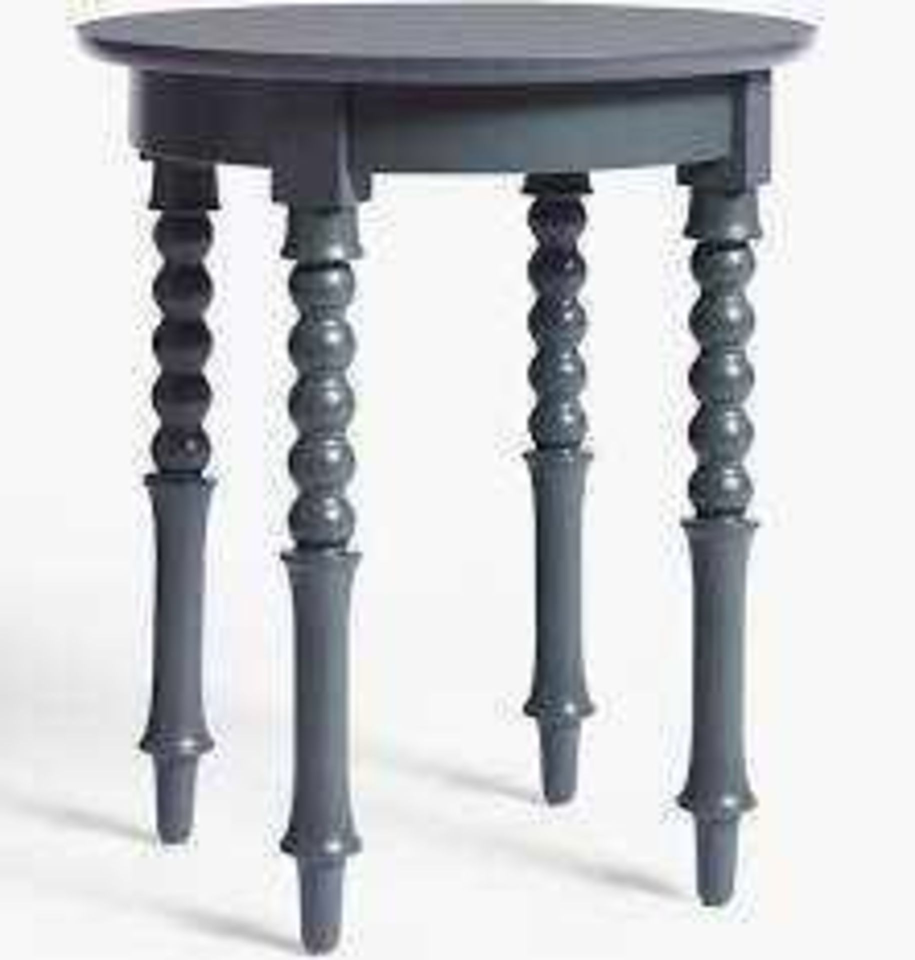 RRP £100 Lot To Contain 1 Boxed John Lewis John Lewis & Partners Classic Bobbin Side Table, Grey