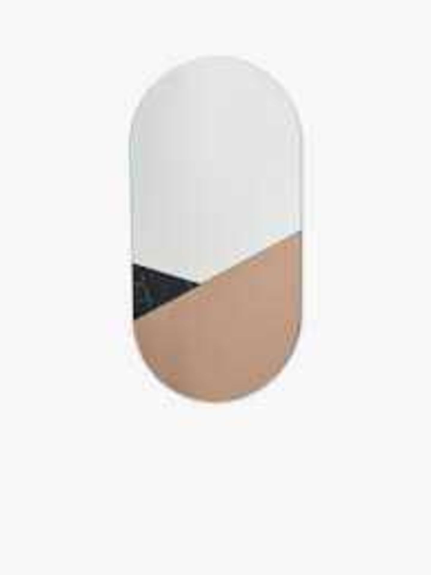 RRP £110 Boxed John Lewis Jalisa Oval Mirror Rose Gold And Black