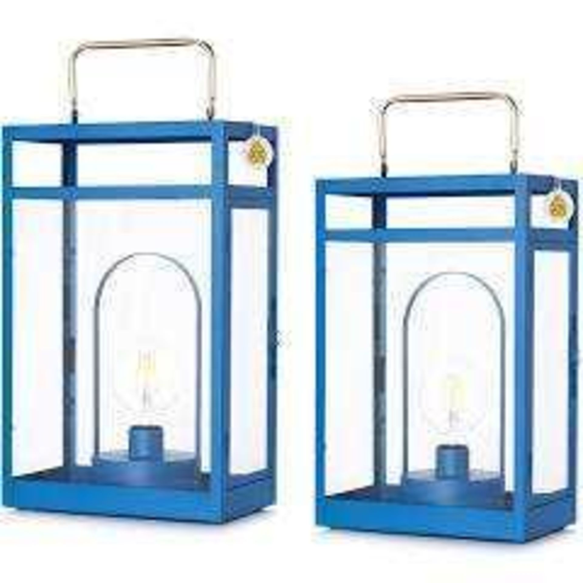 RRP £70 Lot To Contain 1X Bundleberry By Amanda Holden Set Of 2 Lanterns With Removable Lamps