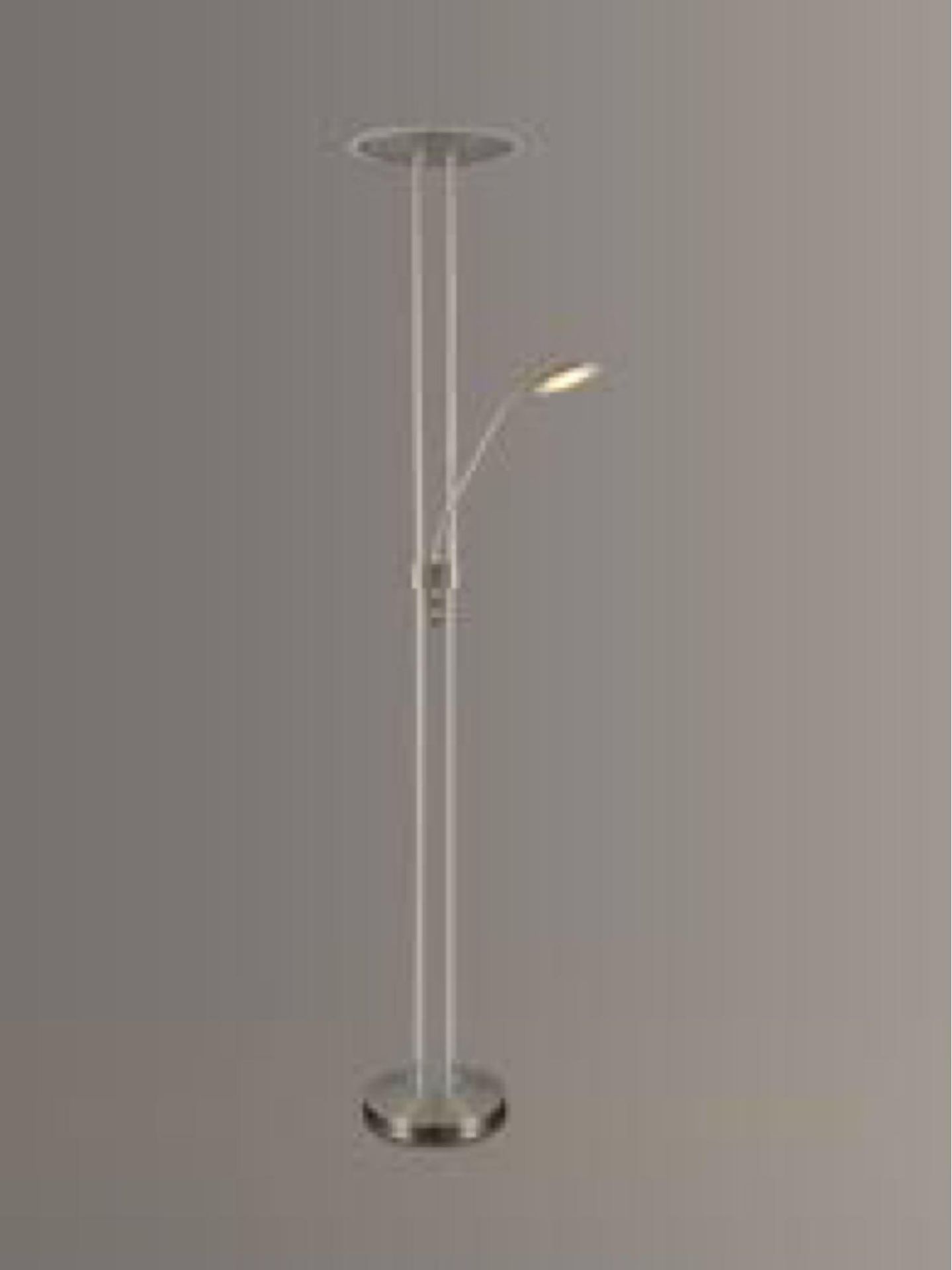 RRP £150 Lot To Contain 1 Boxed John Lewis Ridley Integrated Led Uplighter Floor Lamp In Satin Nicke