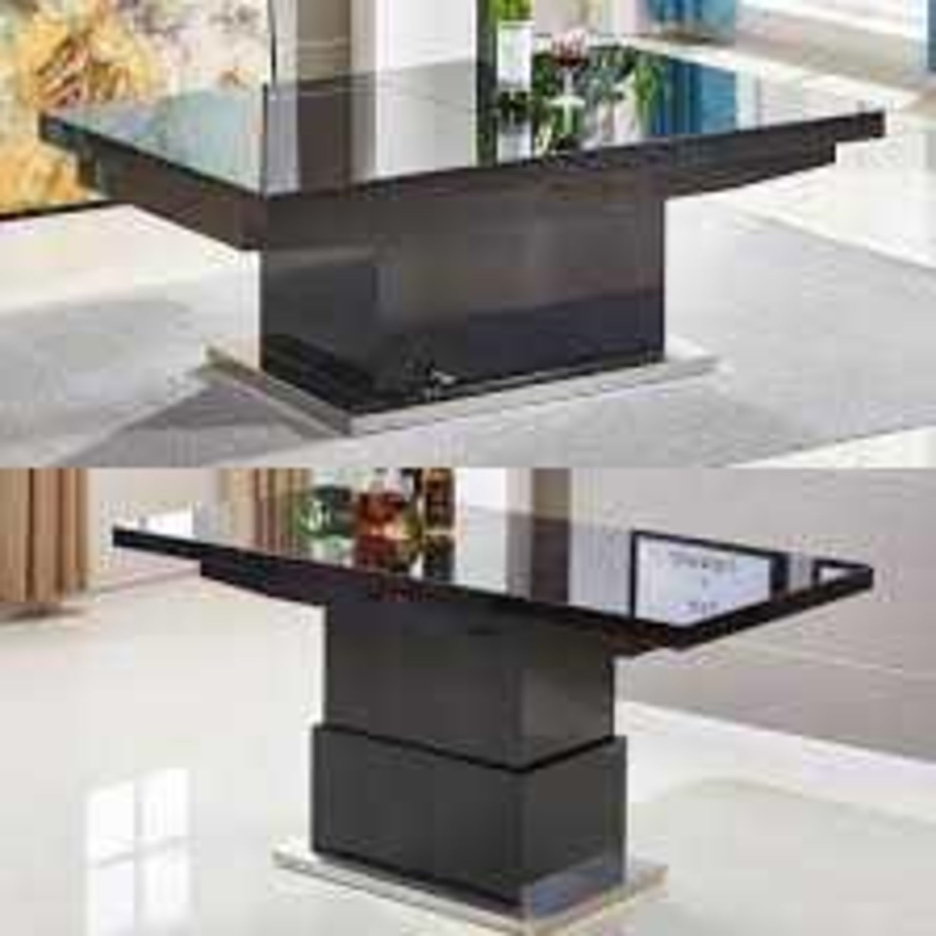 RRP £530 Boxed Elgin Gloss Coffee/ Dining Table In Black