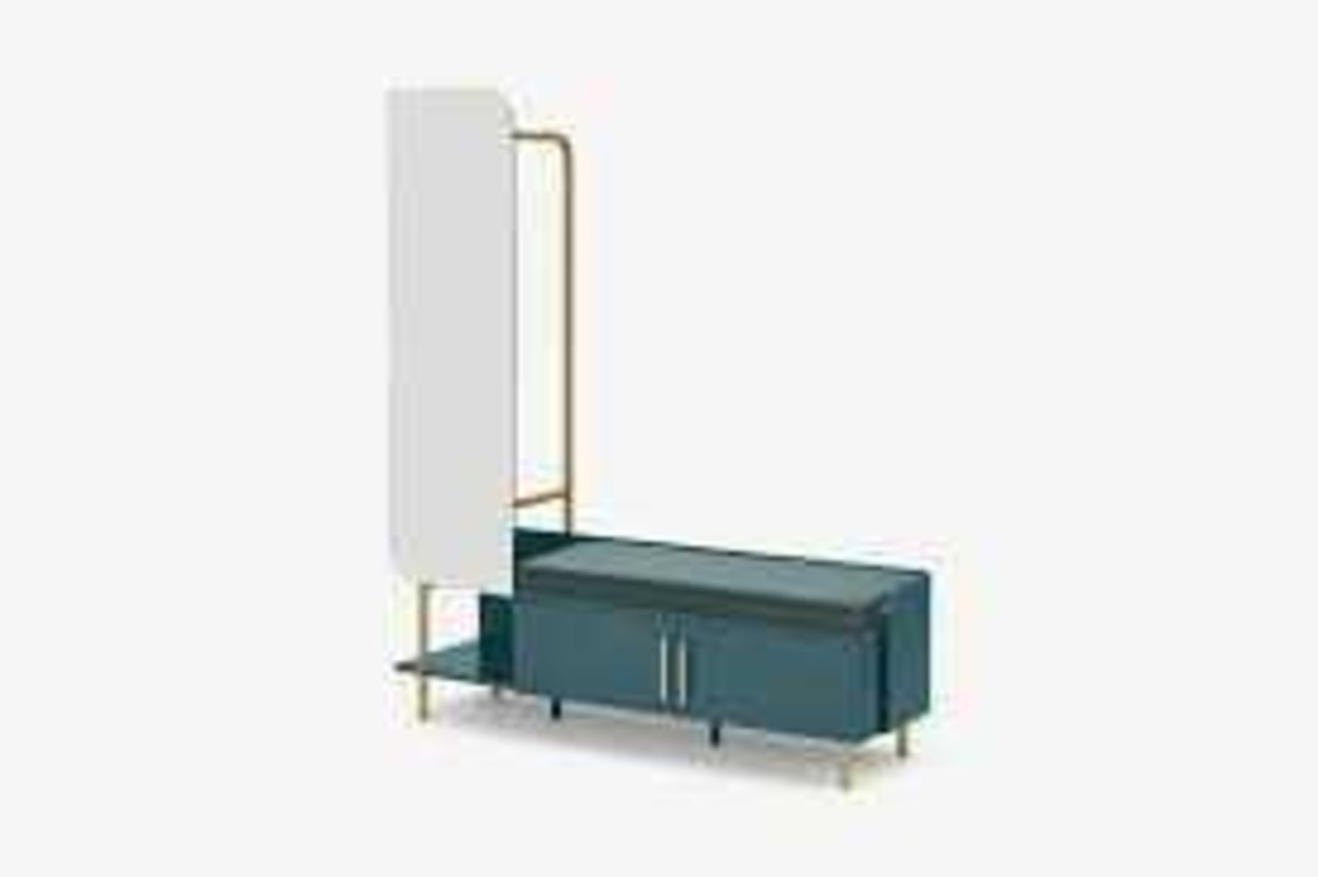 RRP £600 Lot To Contain 1 Boxed Made Lali Hallway Stand, Teal &Marine Green Velvet