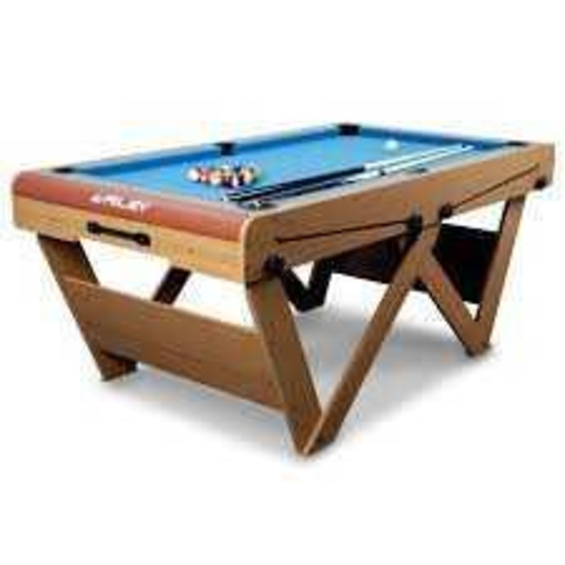 RRP £350 Boxed Riley 6Ft Wooden Leg Pool Table