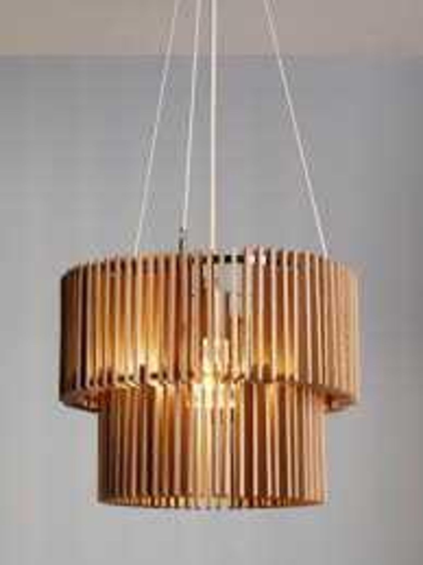 RRP £300 Boxed John Lewis And Partners Sticks Oak Designer Ceiling Light Fitting 45.104(Appraisals