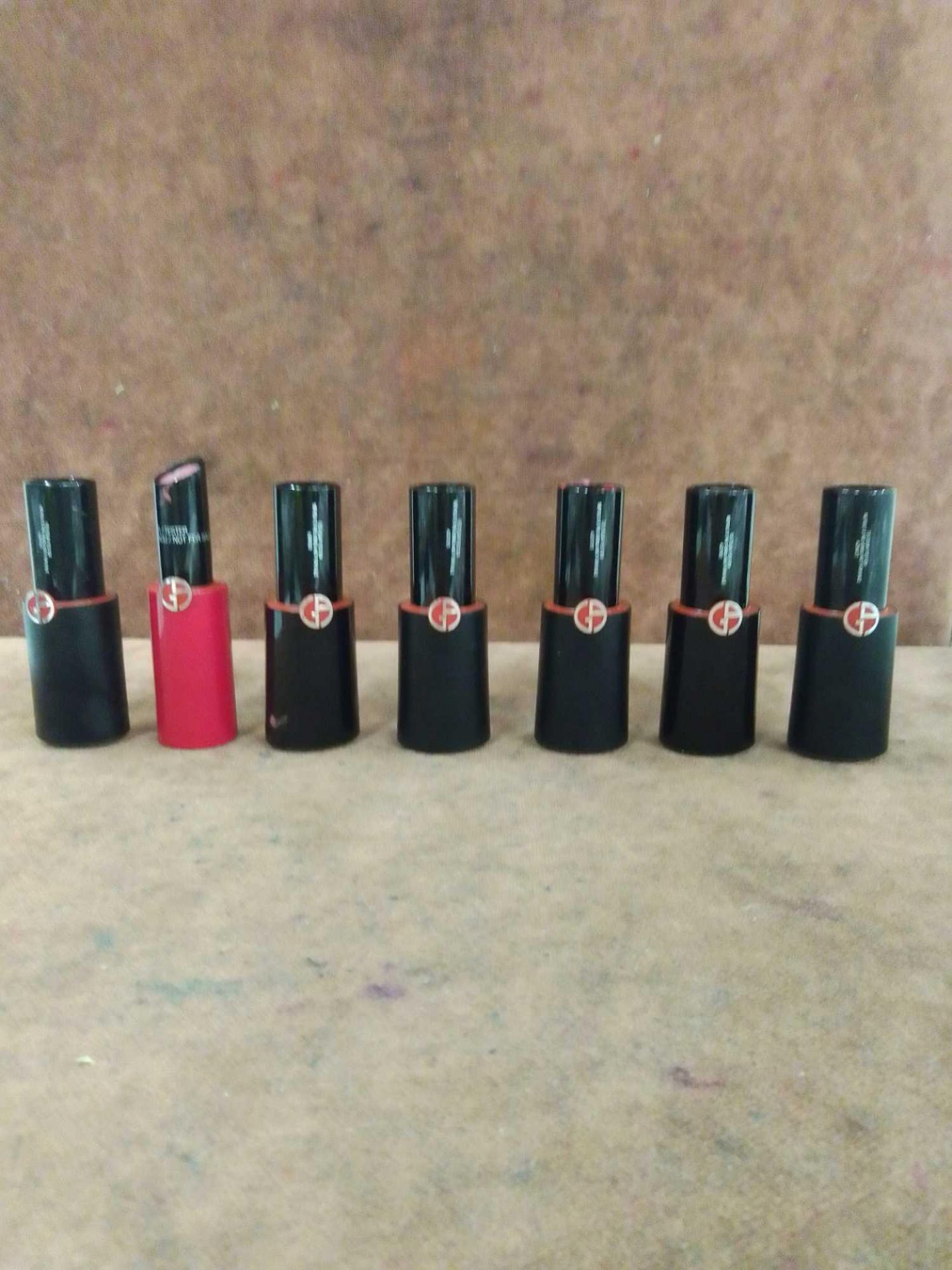 (Jb) RRP £210 Lot To Contain 7 Testers Of Giorgio Armani Lipsticks In Assorted Shades All Ex-Display