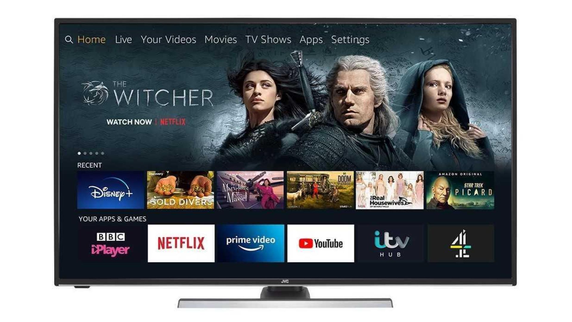 RRP £350 Boxed (Untested) JVC 50Inch Lt-50Cf890 Fire Tv Addition Smart 4K Hdr Led Tv (Appraisals