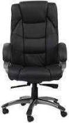 RRP £190 Boxed John Lewis High Black Leather Executive Chair 301672 (Appraisals Available On