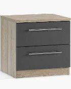 RRP £100 John Lewis And Partners Mix It Ash Wood Grey Front 2 Drawer Bedside Table 3009788 (