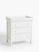 RRP £275 Boxed John Lewis And Partners Solid White Wooden Nursery Wilton Dresser 521074 (