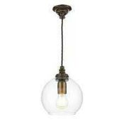 RRP £100 Unboxed Glass Globe Ceiling Light Pendant (We Do Not Ship Mattresses) (Pictures For