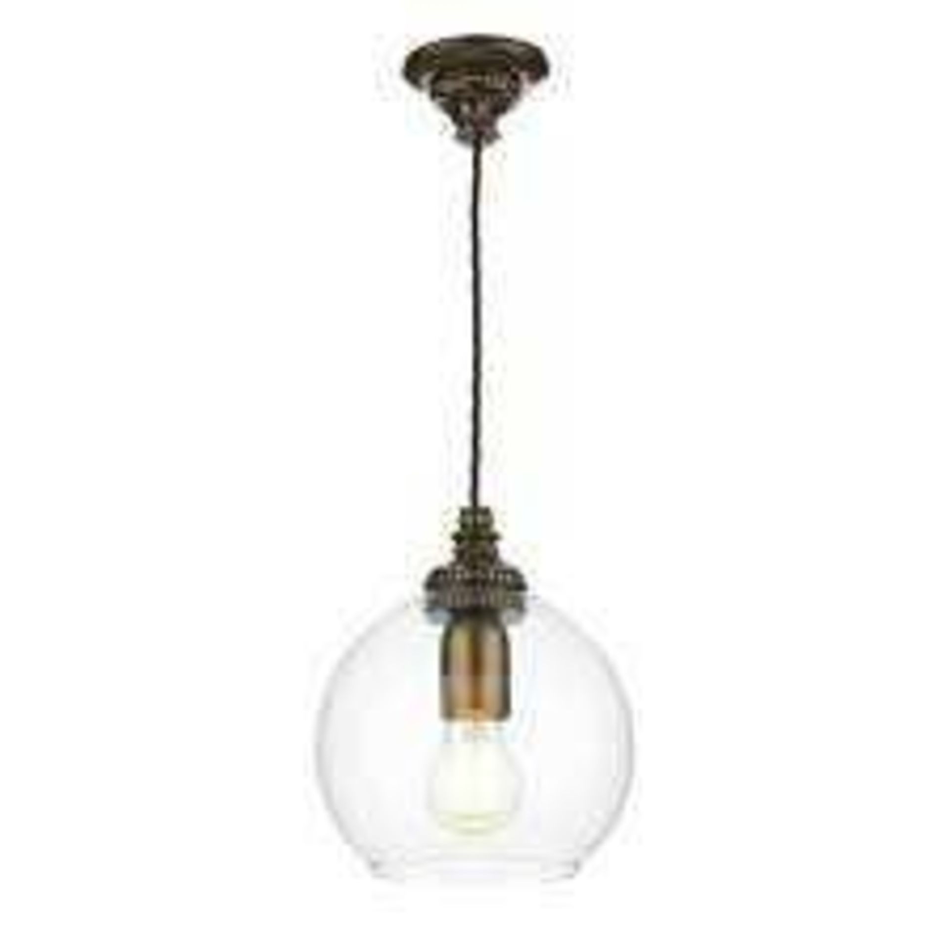 RRP £100 Unboxed Glass Globe Ceiling Light Pendant (We Do Not Ship Mattresses) (Pictures For