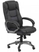 RRP £170 Boxed Alphason Northland Soft Leather Gas Lift Swivel Office Chair 3041193 (Appraisals