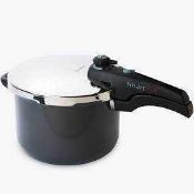 RRP £75 Boxed Prestige 6Litre Smart Plus Hard Anodised Pressure Cooker With Steamer 107043 (