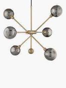 RRP £210 Boxed Brand New John Lewis And Partners Huxley Light Steel Finish Smoke Glass Ceiling Light