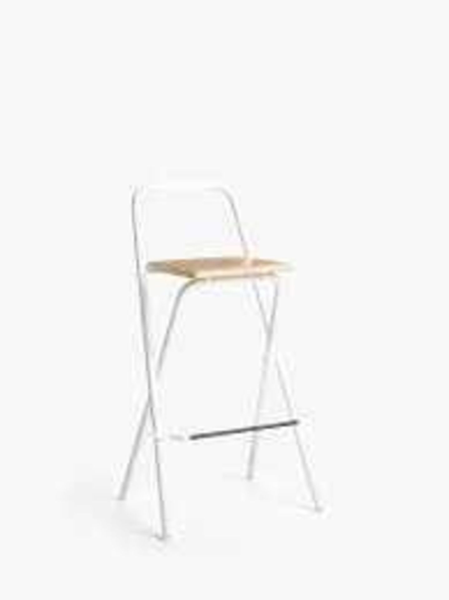 RRP £60 White And Wooden John Lewis Folding Bar Stool (No Tag Id) (Appraisal Available On