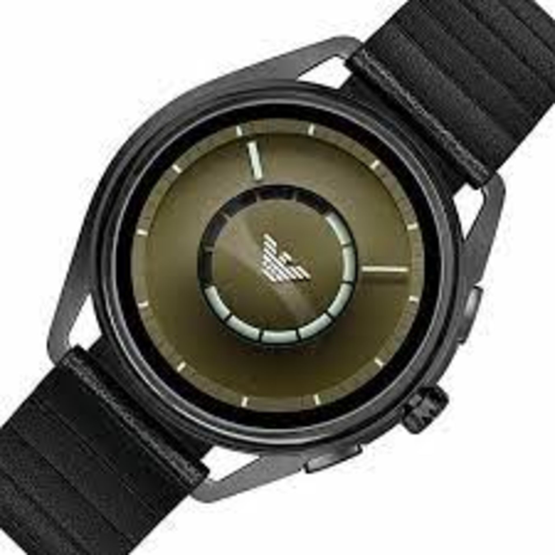 RRP £390 Boxed Emporio Armani Art 5009 Mens Black Connected Bluetooth Smart Watch With Leather Strap