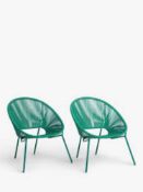 RRP £200 Lot To Contain 4 Dark Green Salsa Outdoor Rope Chairs (Appraisals Available On Request) (