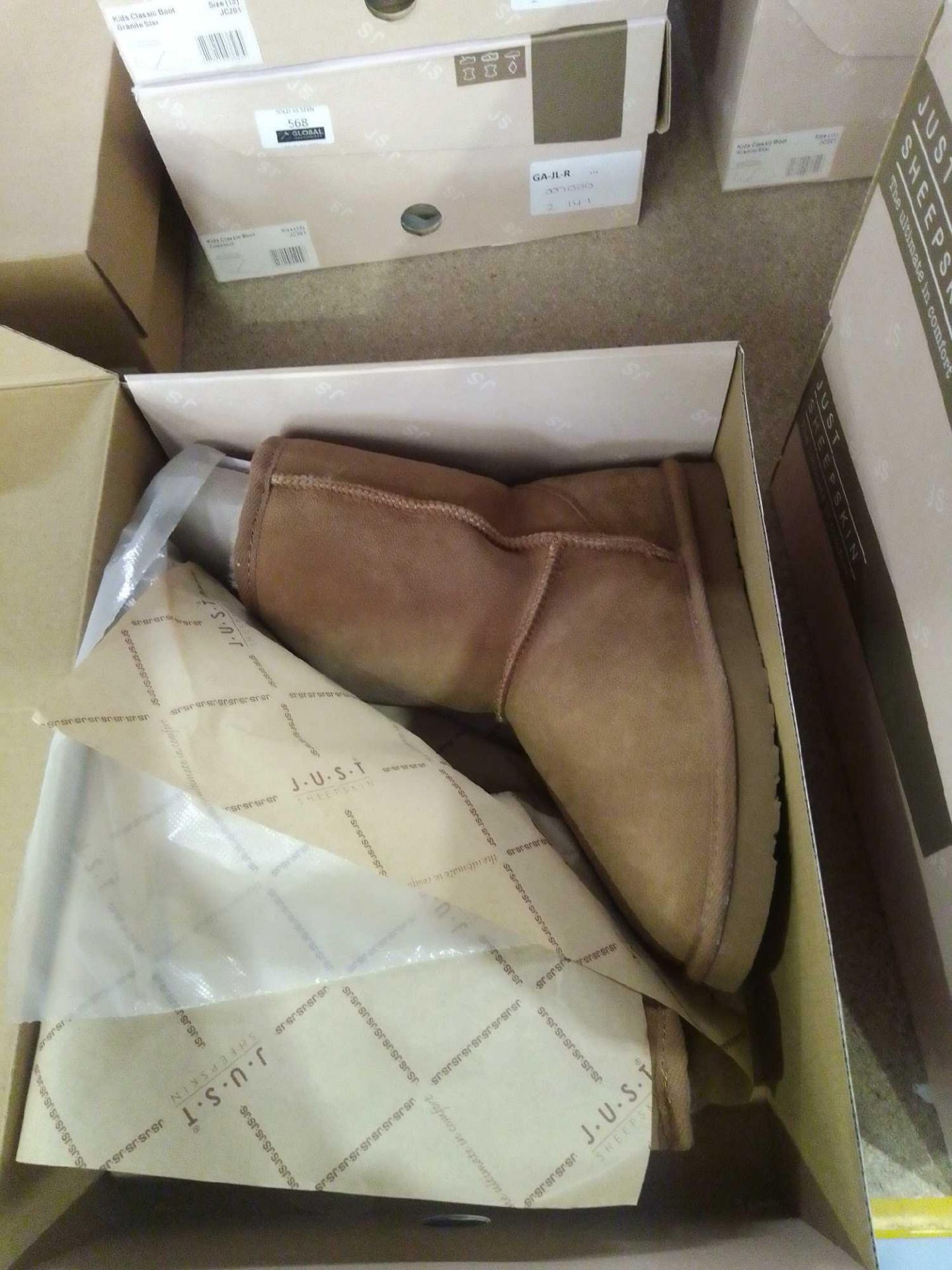 Combined RRP £140 Just Sheepskin Kids Classic And Kids Chestnut Size 11 2.141 (Appraisals