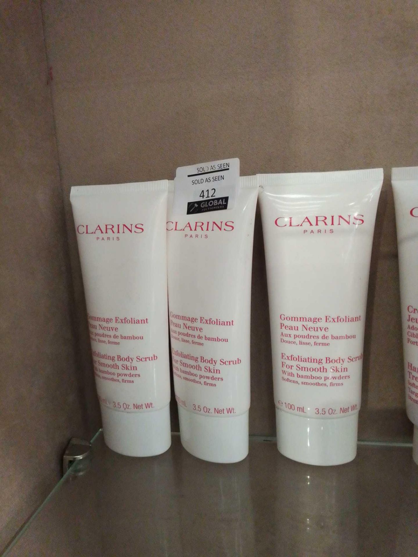 Combined RRP £60 To Include 3 Clarins Paris Exfoliating Body Scrub For Smooth Skin 100Ml Bottles (