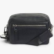 RRP £80 John Lewis And Partners Ladies Black Leather Cross Body Camera Bag 575126 (Appraisals