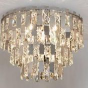 RRP £275 Boxed John Lewis And Partners Waterfall Crystal Semi Flush Ceiling Light 4784737 (