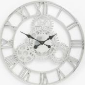 RRP £150 Boxed Edgar John Lewis Skeleton Wall Clock 3673445 (Appraisal Available On Request) (