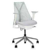 RRP £490 Herman Miller Sayl Aristomesh Back Designer Ergonomic British Swivel Chair With Lumbar