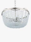 RRP £70 Lot To Contain Boxed John Lewis And Partners Semmen Beaded Pendant Light In Chrome 21.152 (