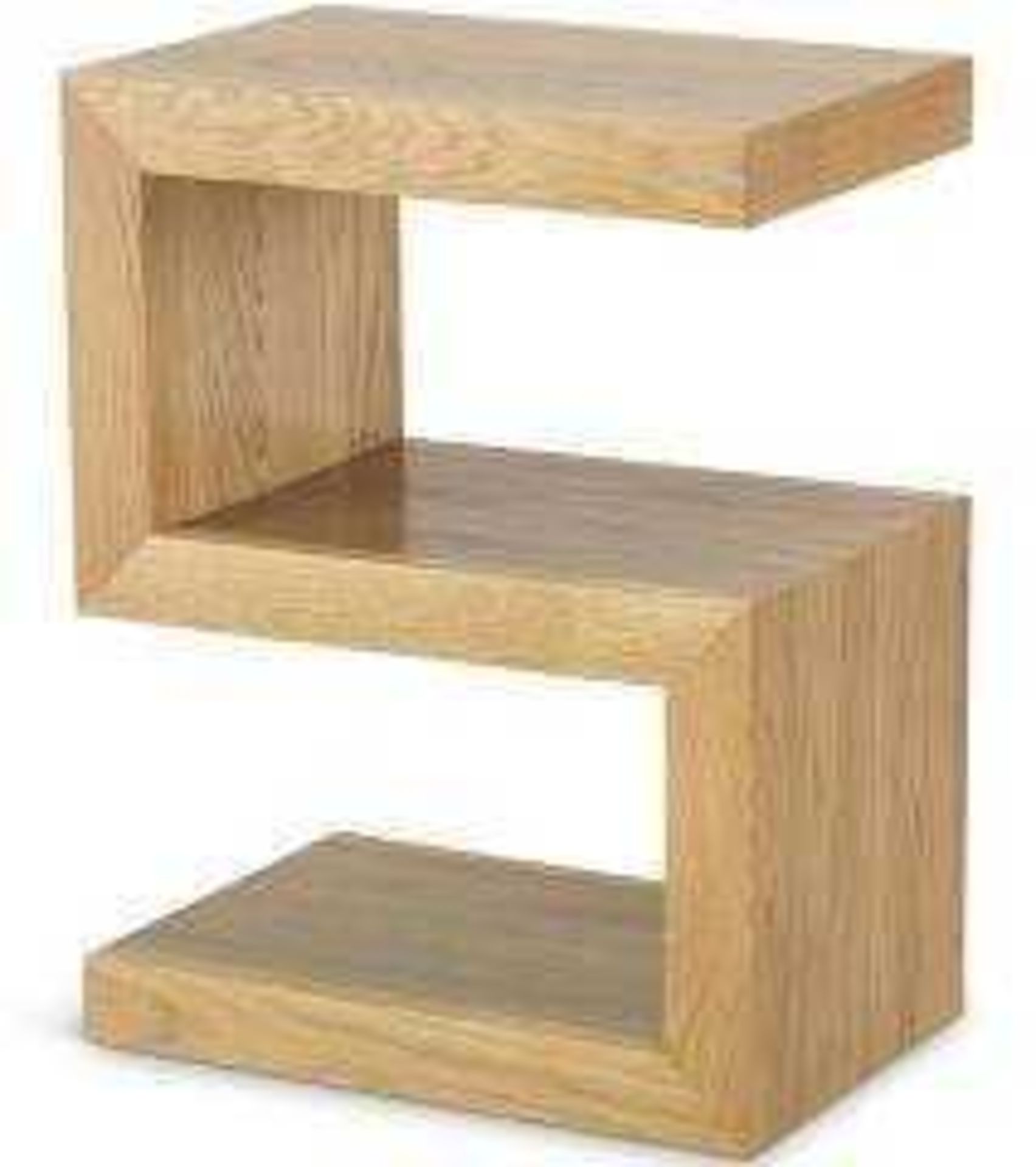 RRP £100 Solid Oak S Shaped Laquered Side Table (Appraisals Available On Request) (Pictures For