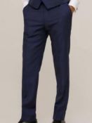 RRP £135 Pair Of Ted Baker Birds Eye Navy Blue Wool Designer Suit Trouser Size Unknown 608104 (