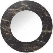 RRP £120 Boxed John Lewis And Partners 80Cm Diameter Marble Frame Circle Wall Mirror 4987229 (