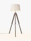 RRP £135 Lot To Contain Incomplete Boxed Lewis And Partners Jacques Grey Tripod Floor Lamp Base Only