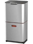 RRP £180 Unboxed Joseph Joseph Stainless Steel Recycling Touch Bin 1222415 (Appraisals Available