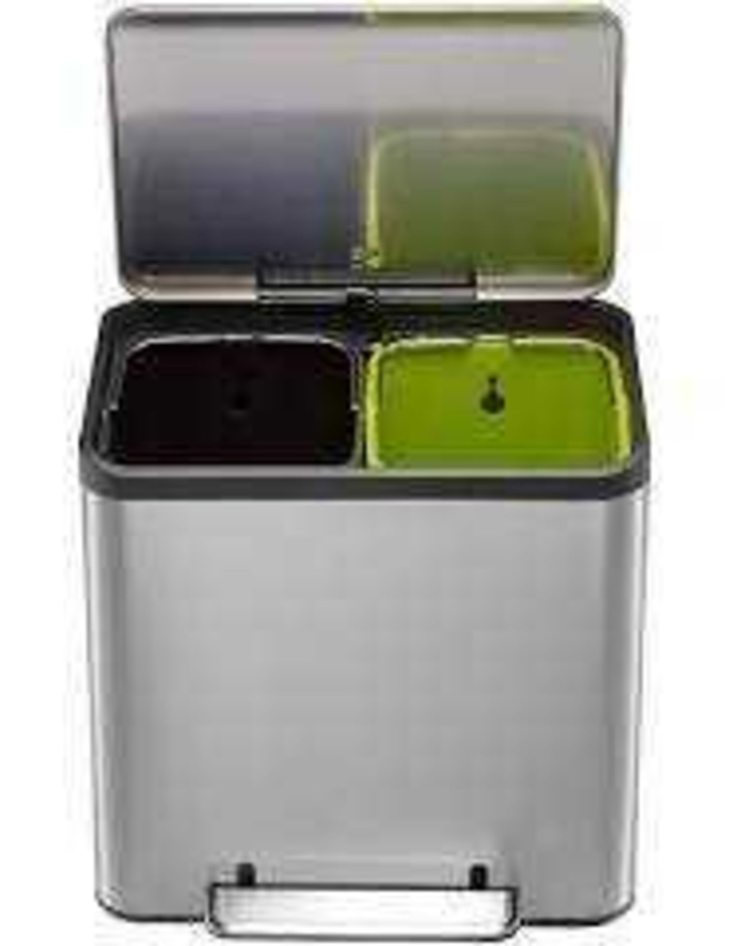 RRP £165 Lot To Contain Boxed Eko X Cube Recycling Bin In Stainless Steel 4690113 (Appraisals