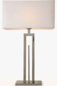 RRP £80 Boxed John Louis And Partners Amari Silk Shade Chrome Finish Table Lamp 4955624 (