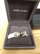 RRP £290 Boxed Pair Of George Jenson Silver Frog Shaped Cuff Links 44.245 (Appraisals Available On